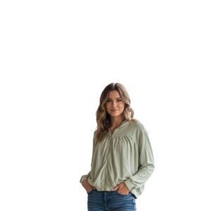 Aerie Sage Green Hooded Jacket